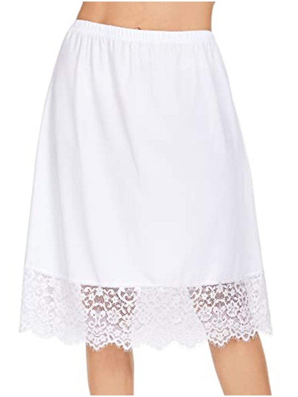 Lace Hem Half Slip for Under Dresses - 95% Polyester 5% Spandex